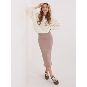 RUE PARIS Midi Sukňa V Tmavobéžovej Farbe Hnedá L RUE PARIS Midi Sukňa V Tmavobéžovej Farbe Hnedá L