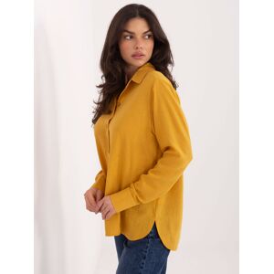 LAKERTA Dámska Jednofarebná Košeľa V Tmavožltej Farbe Modrá L LAKERTA Dámska Jednofarebná Košeľa V Tmavožltej Farbe Modrá L