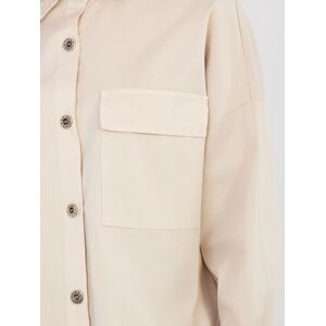 Italy Moda Béžová Jednofarebná Košeľa Krémová One Size Italy Moda Béžová Jednofarebná Košeľa Krémová One Size