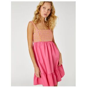 Minišaty Koton S Háčkovaným Detailom, Volánikmi A Ramienkami Ružová 38 Minišaty Koton S Háčkovaným Detailom, Volánikmi A Ramienkami Ružová 38