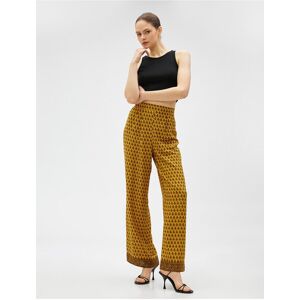 Koton Etnický Vzor Široké Nohavice Hnedá 38 Koton Etnický Vzor Široké Nohavice Hnedá 38
