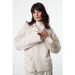 Trendyol Stone Soft Textured Coat Knitwear Cardigan Krémová M Trendyol Stone Soft Textured Coat Knitwear Cardigan Krémová M