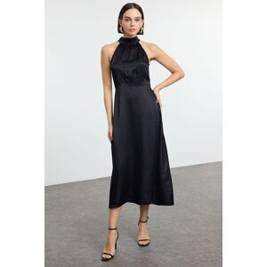 Trendyol Black More Sustainable A-Line Jacquard Satin Midi Woven Dress Čierna 36 Trendyol Black More Sustainable A-Line Jacquard Satin Midi Woven Dress Čierna 36