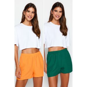 Trendyol Orange-Very Colorful 2-Pack Woven Shorts Oranžová 42 Trendyol Orange-Very Colorful 2-Pack Woven Shorts Oranžová 42