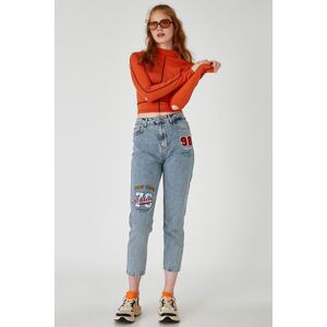 Koton Mom Džínsy S Vysokým Pásom Modrá 25/32 Koton Mom Džínsy S Vysokým Pásom Modrá 25/32