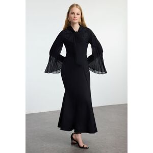 Trendyol Black Embroidered Detailed Chiffon Sleeve Woven Evening Dress Čierna 44 Trendyol Black Embroidered Detailed Chiffon Sleeve Woven Evening Dress Čierna 44