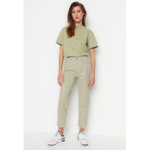 Trendyol Mint Mom Džínsy S Vysokým Pásom Krémová 36 Trendyol Mint Mom Džínsy S Vysokým Pásom Krémová 36