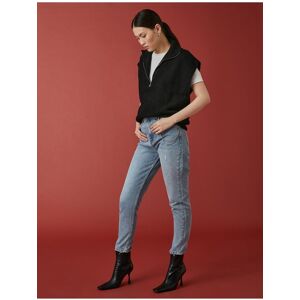 Koton Džínsy S Vysokým Pásom A Detailom Retiazky - Mom Jeans Šedá 26/32 Koton Džínsy S Vysokým Pásom A Detailom Retiazky - Mom Jeans Šedá 26/32