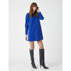 Koton Dámska Vesta Večerné Šaty Večerné Šaty Lodný Golier Dlhý Rukáv Krep Modrá 34 Koton Dámska Vesta Večerné Šaty Večerné Šaty Lodný Golier Dlhý Rukáv Krep Modrá 34