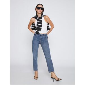 Koton Džínsy S Rovnými Nohavicami Nohavice Vysoký Pás - Eve Slim Jeans Modrá 31/32 Koton Džínsy S Rovnými Nohavicami Nohavice Vysoký Pás - Eve Slim Jeans Modrá 31/32