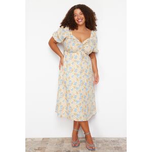 Trendyol Curve Viacfarebné Tkané Šaty S Kvetinovou Potlačou Krémová 52 Trendyol Curve Viacfarebné Tkané Šaty S Kvetinovou Potlačou Krémová 52