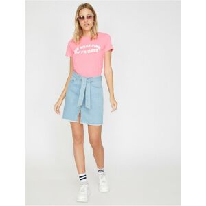 Dámska Rifľová Mini Sukňa Koton Svetlomodrá 34 Dámska Rifľová Mini Sukňa Koton Svetlomodrá 34