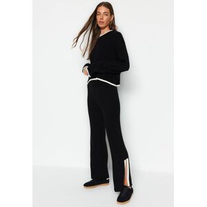 Trendyol Čierny Manšestrový Farebný Blok Pletený Top-Horný Set Čierna L Trendyol Čierny Manšestrový Farebný Blok Pletený Top-Horný Set Čierna L