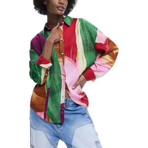 Farebná Košeľa Desigual Hnedá L Farebná Košeľa Desigual Hnedá L