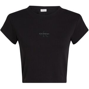 Calvin Klein Jeans Dámske Crop Tričko Čierna S Calvin Klein Jeans Dámske Crop Tričko Čierna S