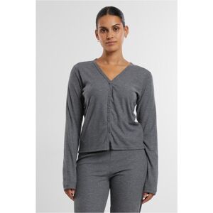 Urban Classics Women'S Ribbed Cardigan Dark Gray Šedá L Urban Classics Women'S Ribbed Cardigan Dark Gray Šedá L