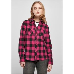 Urban Classics Ladies Turnup Checked Flanell Shirt Wildviolet/black Tmavočervená 3xl Urban Classics Ladies Turnup Checked Flanell Shirt Wildviolet/black Tmavočervená 3xl