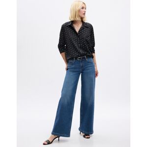 Čierna Dámska Saténová Bodkovaná Košeľa Gap Čierna Xxs Čierna Dámska Saténová Bodkovaná Košeľa Gap Čierna Xxs