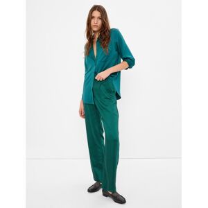 Gap Saténové Nohavice S Vysokým Pásom Tyrkysová 10tall Gap Saténové Nohavice S Vysokým Pásom Tyrkysová 10tall