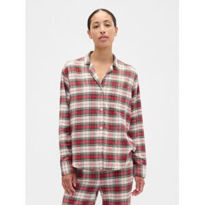 Dámska Flanelová Pyžamová Košeľa Gap Krémová L Dámska Flanelová Pyžamová Košeľa Gap Krémová L