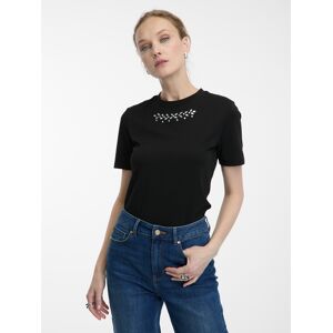 Čierne Dámske Tričko S Aplikáciou Orsay Čierna S Čierne Dámske Tričko S Aplikáciou Orsay Čierna S