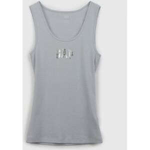 Sivé Dámske Rebrované Tielko S Logom Gap Šedá Xxs Sivé Dámske Rebrované Tielko S Logom Gap Šedá Xxs