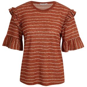 Hnedé Dámske Pruhované Tričko Orsay Tmavočervená S Hnedé Dámske Pruhované Tričko Orsay Tmavočervená S