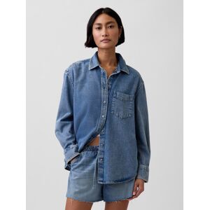 Gap Denimová Oversize Košeľa Ultrasoft Svetlomodrá L Gap Denimová Oversize Košeľa Ultrasoft Svetlomodrá L