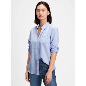 Gap Košeľa Fitted Boyfriend Shirt In Oxford Modrá Šedá M Gap Košeľa Fitted Boyfriend Shirt In Oxford Modrá Šedá M