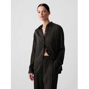 Čierna Dámska Saténová Košeľa Gap Boyfriend Šedá M Čierna Dámska Saténová Košeľa Gap Boyfriend Šedá M