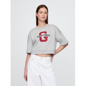 Gap Oversize Crop Sweatshirt Vintagesoft Americana - Women'S Šedá Xxl Gap Oversize Crop Sweatshirt Vintagesoft Americana - Women'S Šedá Xxl