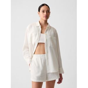 Krémová Dámska Mušelínová Košeľa Gap Biela L Krémová Dámska Mušelínová Košeľa Gap Biela L