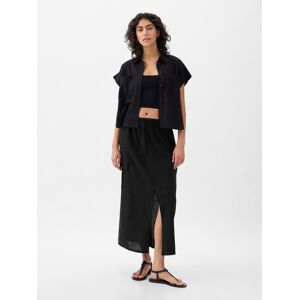 Čierna Dámska Ľanová Maxi Sukňa Gap Čierna Xl Čierna Dámska Ľanová Maxi Sukňa Gap Čierna Xl