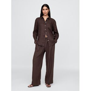 Gap Wide Linen Trousers - Women'S Hnedá M Gap Wide Linen Trousers - Women'S Hnedá M