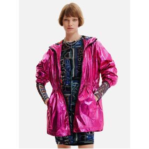 Tmavo Ružová Dámska Metalická Parka Desigual Ontario Čierna S Tmavo Ružová Dámska Metalická Parka Desigual Ontario Čierna S