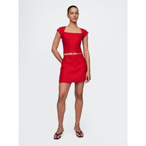 Gap Ľanová Krátka Sukňa Červená M Gap Ľanová Krátka Sukňa Červená M