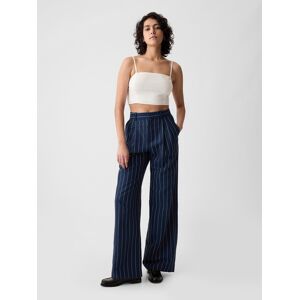 Tmavomodré Dámske Pruhované Ľanové Nohavice Gap Čierna Xs Tmavomodré Dámske Pruhované Ľanové Nohavice Gap Čierna Xs