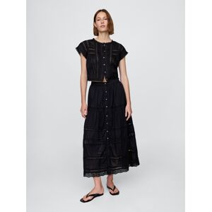 Gap Maxi Skirt With Lace - Women'S Čierna Xl Gap Maxi Skirt With Lace - Women'S Čierna Xl