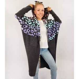 Pri Long Cardigan Colorful Leopard Sweater With Wool Čierna M Pri Long Cardigan Colorful Leopard Sweater With Wool Čierna M