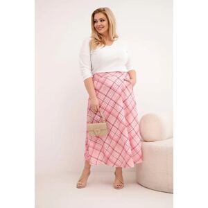 Kesi Włoski Kesi Plus Size Dámska Sukňa S Károvaným Vzorom Biela One Size Kesi Włoski Kesi Plus Size Dámska Sukňa S Károvaným Vzorom Biela One Size