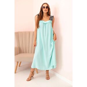 Kesi Włoski Dámske Šaty S Ramienkami S Leopardím Vzorom Mäta Tyrkysová One Size Kesi Włoski Dámske Šaty S Ramienkami S Leopardím Vzorom Mäta Tyrkysová One Size