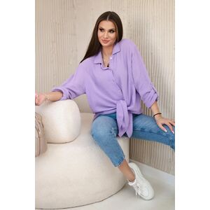 Kesi Włoski Bavlnená Mušelínová Košeľa Oversize Fialka Fialová One Size Kesi Włoski Bavlnená Mušelínová Košeľa Oversize Fialka Fialová One Size