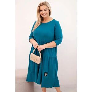 Kesi Włoski Dámska Bavlnená Sukňa Plus Size S Volánmi A Podhnutým Rukávom Morská Tyrkysová One Size Kesi Włoski Dámska Bavlnená Sukňa Plus Size S Volánmi A Podhnutým Rukávom Morská Tyrkysová One Size
