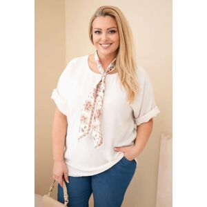 Kesi Włoski Kesi Béžová Viskózová Blúzka S Krátkym Rukávom Krémová One Size Kesi Włoski Kesi Béžová Viskózová Blúzka S Krátkym Rukávom Krémová One Size