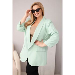 Kesi Włoski Dámska Sako Plus Size Elegantná Mätová Čierna One Size Kesi Włoski Dámska Sako Plus Size Elegantná Mätová Čierna One Size