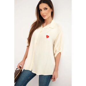 Kesi Włoski Dámska Viskózová Košeľa S Čipkovými Rukávmi Biela One Size Kesi Włoski Dámska Viskózová Košeľa S Čipkovými Rukávmi Biela One Size