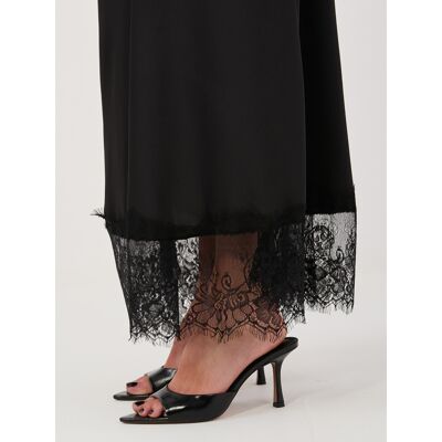 RUE PARIS Čierna Maxi Sukňa S Čipkou Čierna One Size RUE PARIS Čierna Maxi Sukňa S Čipkou Čierna One Size