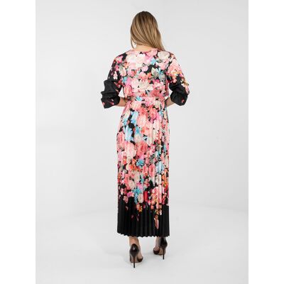 Italy Moda Kvetinové Maxi Šaty Čierna One Size Italy Moda Kvetinové Maxi Šaty Čierna One Size