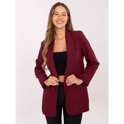 RUE PARIS Blazer-It-Ma-18657.88-Burgundy Čierna One Size RUE PARIS Blazer-It-Ma-18657.88-Burgundy Čierna One Size