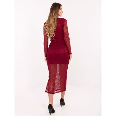RUE PARIS Bordová Maxi Sukňa Z Čipky Čierna One Size RUE PARIS Bordová Maxi Sukňa Z Čipky Čierna One Size
